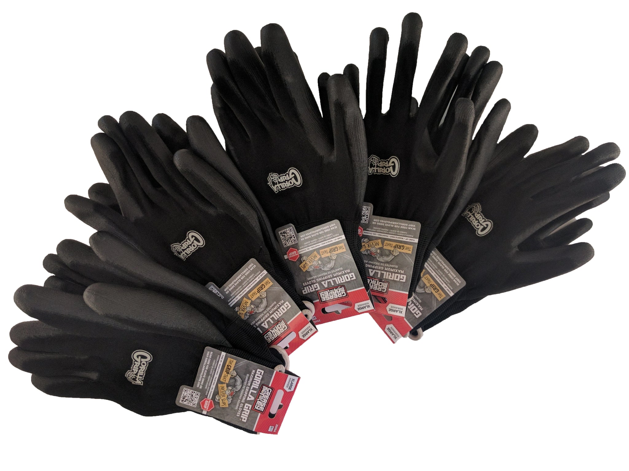 Grease Monkey Gorilla Grip Slip Resistant Gloves 5 Pack, Large, 25057-25 